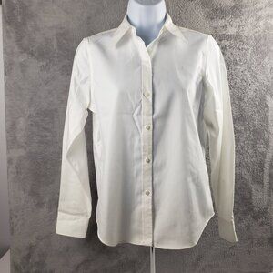 Ralph Lauren PXS White Non-Iron Convertible Cuffs Womens Petite Dress Shirt Top